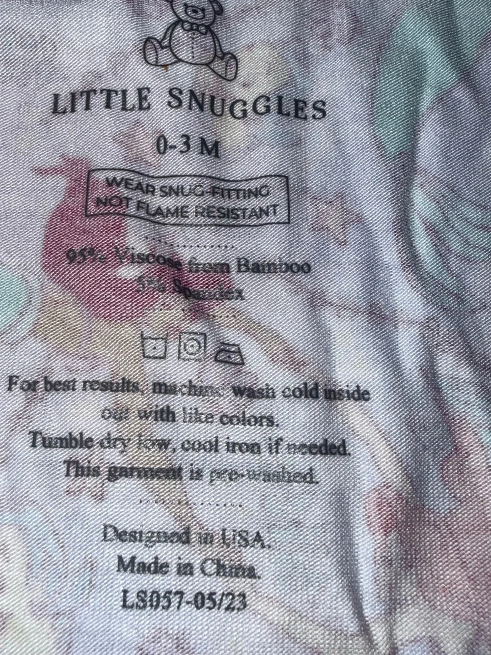Little Snuggles Baby Girls Size 0-3 months Ariel Bamboo Zippy Sleeper New NWOT